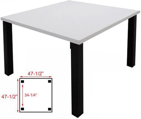 4' x 4' Conference/Meeting Table w/Square Post Legs