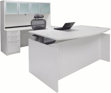 white u desk