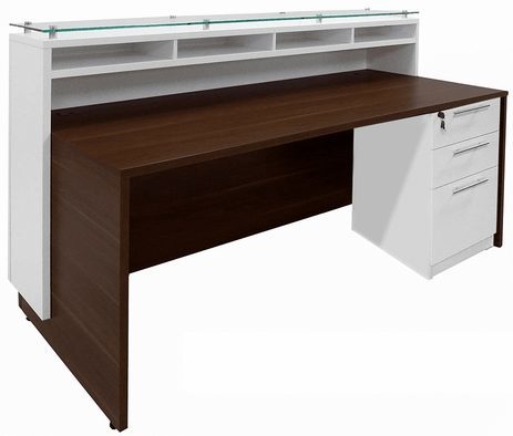 Contrasts Custom 7'W Reception Desk w/Glass Counter