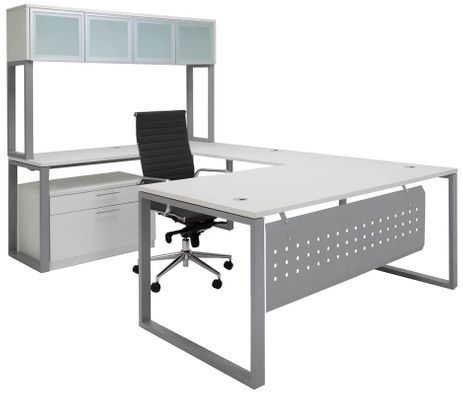 TrendSpaces U-Shaped Workstation w/Hutch