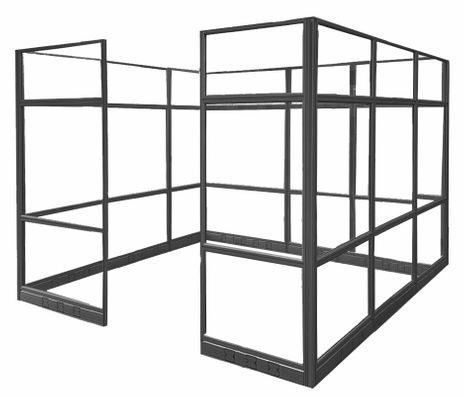 9' x 9' x 7'H Clear Glass Modular Office w/ Black Frame - Starter Cubicle