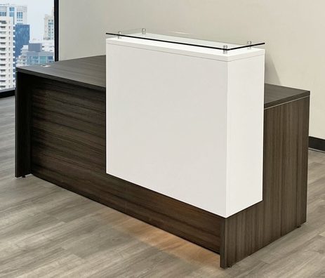 Emerge Glass Top Reception Desk with ADA Surface