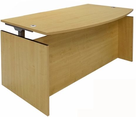 Maple Adjustable Height Bow Front Desk