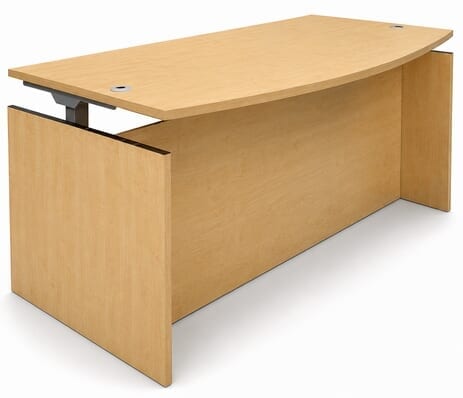 Maple Adjustable Height Bow Front Desk