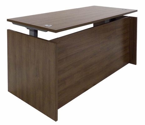Modern Walnut Adjustable Height Manager's Desk
