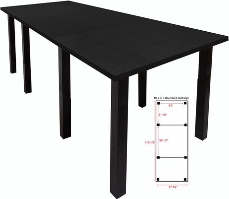 10' x 4' Standing Height Conference Table w/Square Post Legs