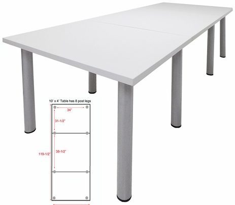 10' x 4' Post Leg Conference Table