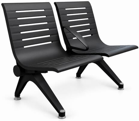 Ascend Steel Public Seating Series - 2-Seat Beam Seater in Black Shadow