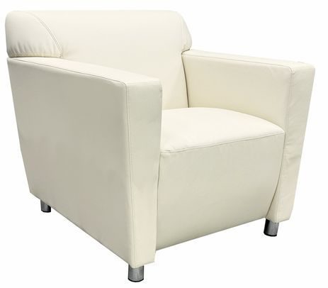 Ivory Leather Lounge / Reception Seating - Ivory Leather Club Chair