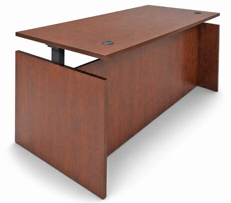 Cherry Adjustable Height Rectangular Front Desk