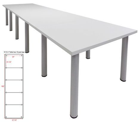15' x 4' Post Leg Conference Table