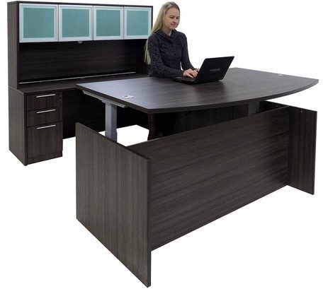 U Shaped Height Adjustable Desk with Storage 72/96 x 96 x 29/65 - Ascend  II by Office Star Products