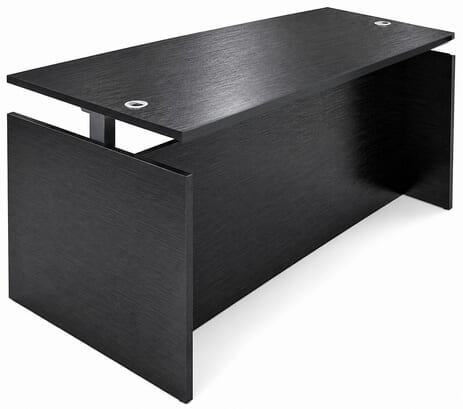 Black Adjustable Height Rectangular Front Desk