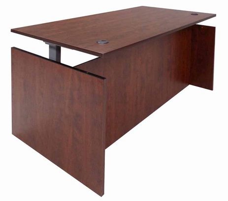 Cherry Adjustable Height Rectangular Front Desk