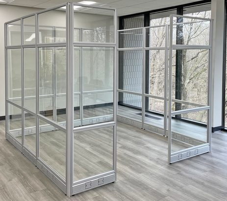 8' x 8' x 7'H Clear Glass Modular Office - Starter Cubicle