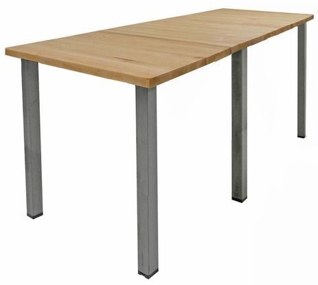 8' x 3' Standing Height Solid Wood Conference Table w/ Industrial Steel Legs