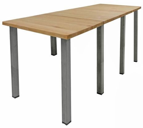 9' x 4' Standing Height Solid Wood Conference Table w/ Industrial Steel Legs
