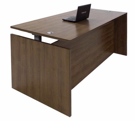 Modern Walnut Adjustable Height Rectangular Front Desk