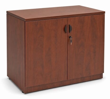 Cherry Laminate 2-Door Locking Storage Cabinet