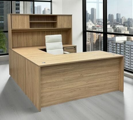 Beaumont Rectangular U-Shaped Workstation w/Hutch - 71