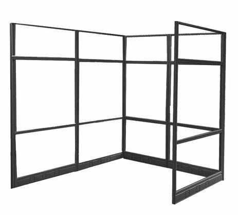 6' x 6' x 7'H Clear Glass Modular Office w/ Black Frame - Add-On Cubicle 