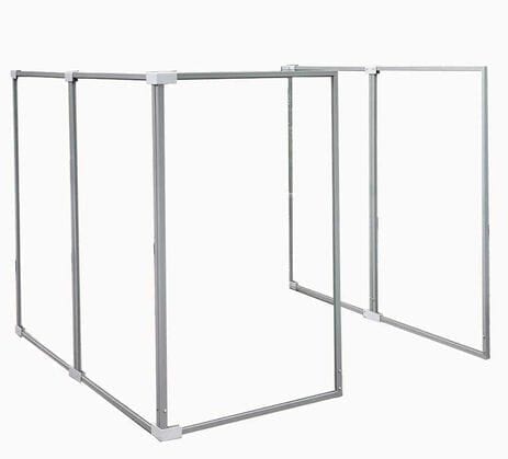6'W x 6'D x 5'H Clear Acrylic Modular Office - Longitudinal Add-On