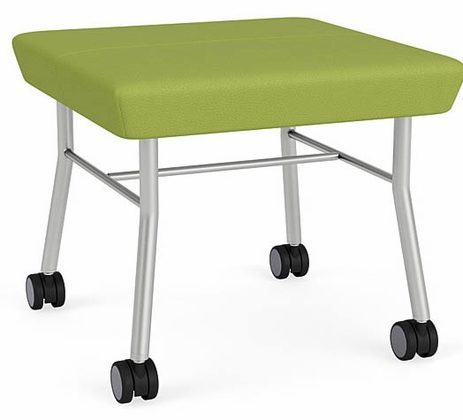 Mystic 1 Seat Bench w/ Casters in Standard Fabric or Vinyl