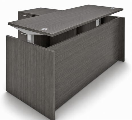 Charcoal Adjustable Height Manager's L-Shaped Desk