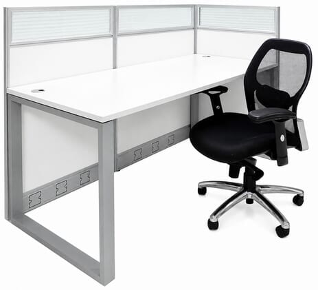 TrendSpaces Washable White Laminate Cubicles w/Glass Series - 48