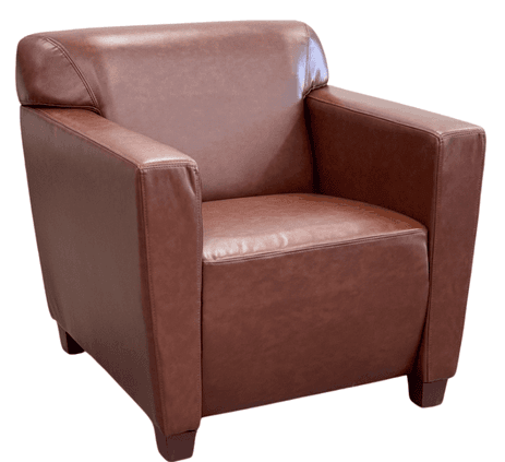 Saddle Brown Leather Reception Seating - Club Chair