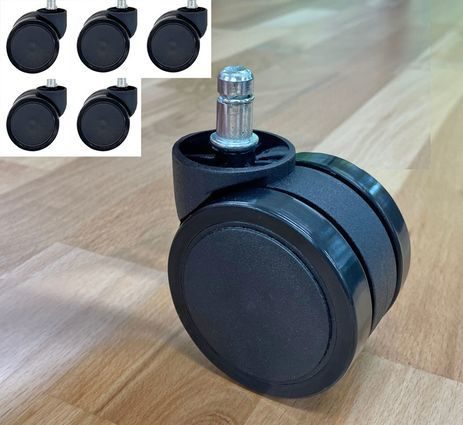 Upgrade Set of 5 Soft Casters for Office Chairs with 500-Lbs. Capacity
