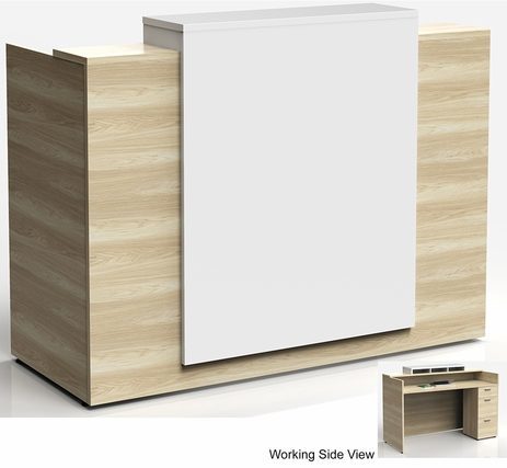 6'W Contrasts Custom Standing Height Reception Desk w/ Drawers
