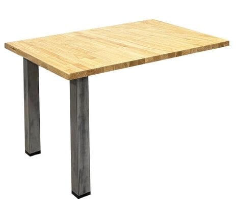 3 x 4 Meeting Table Add-On Section w/ Solid Wood Tops & Raw Steel Legs