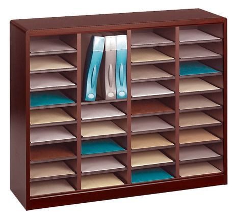 36 Compartment Literature Organizer in Mahogany