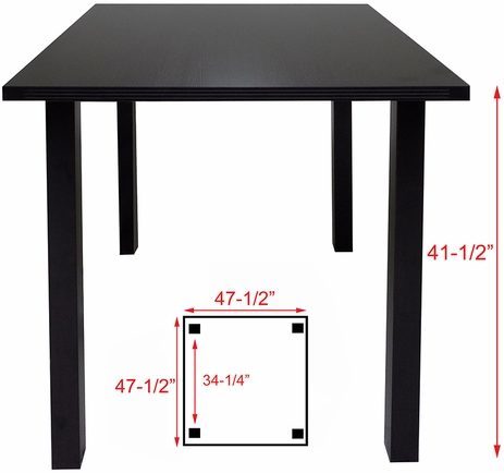 4' x 4' Square Standing Height Conference Table w/Square Post Legs