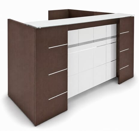 L-Shaped Glass Front Reception Desk