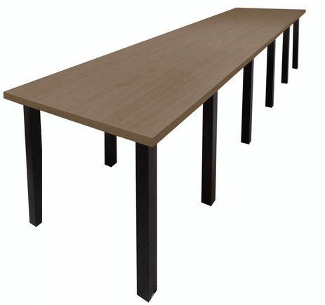 15' x 4' Standing Height Conference Table w/Square Post Legs