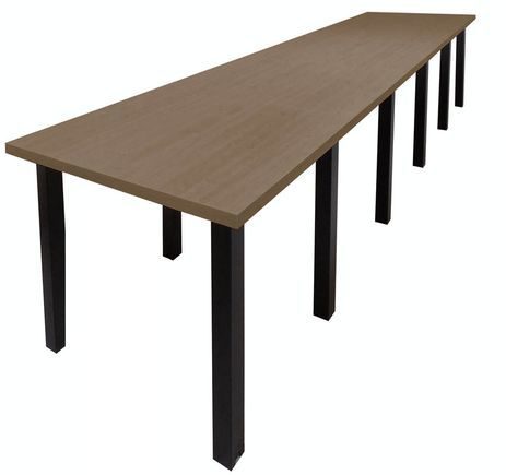 15' x 4' Standing Height Conference Table w/Square Post Legs