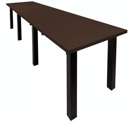 12' x 3' Standing Height Conference Table w/Square Post Legs