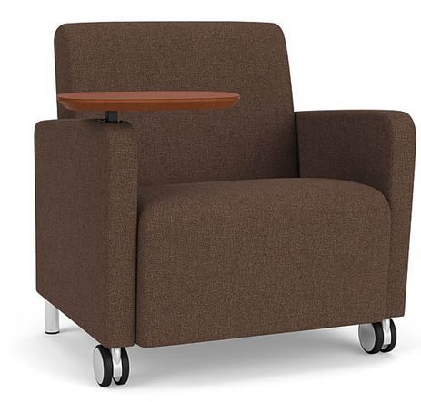 Ravenna 500 lbs Bariatric Guest Chair w/ Casters & Swivel Tablet in Standard Fabric or Vinyl