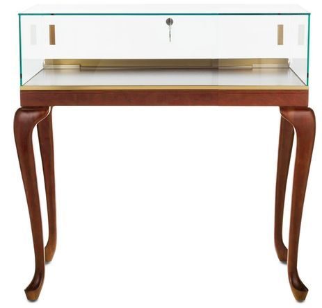 3' Width Queen Anne Tabletop Locking Showcase - Other Sizes Available