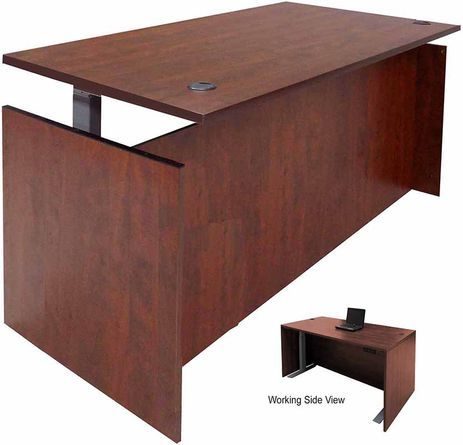 Cherry Adjustable Height Manager's Desk