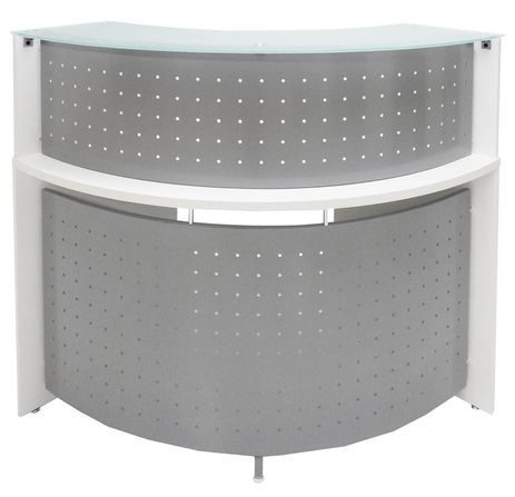 Small White Curved Reception Desk