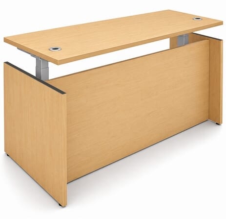 Maple Adjustable Height Manager's Desk