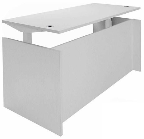 White Adjustable Height Manager's Desk