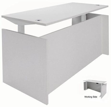 White Adjustable Height Manager's Desk