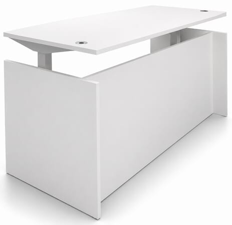 White Adjustable Height Manager's Desk