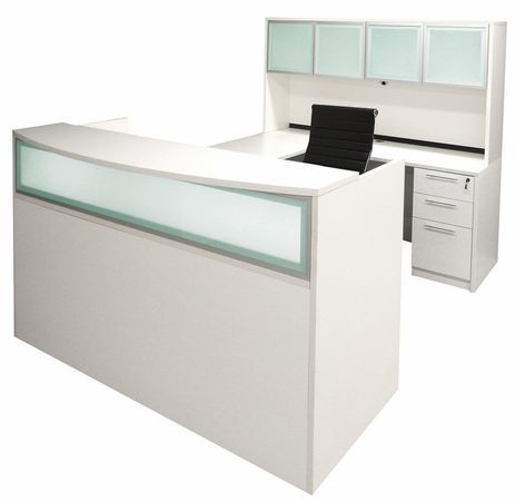 White U-Shaped Reception Desk