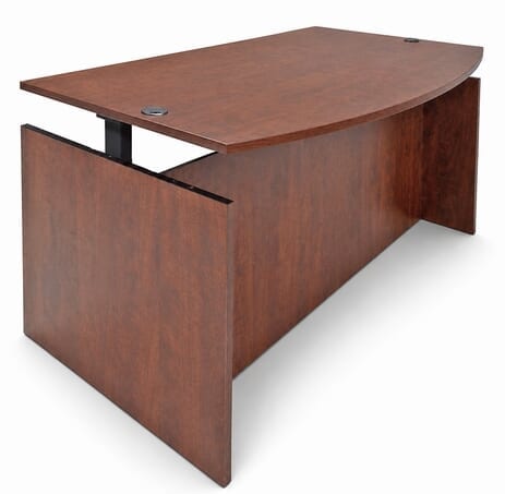 Cherry Adjustable Height Bow Front Desk