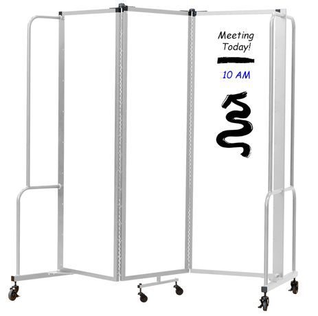 6'W x 6'H Whiteboard Folding Mobile Room Divider